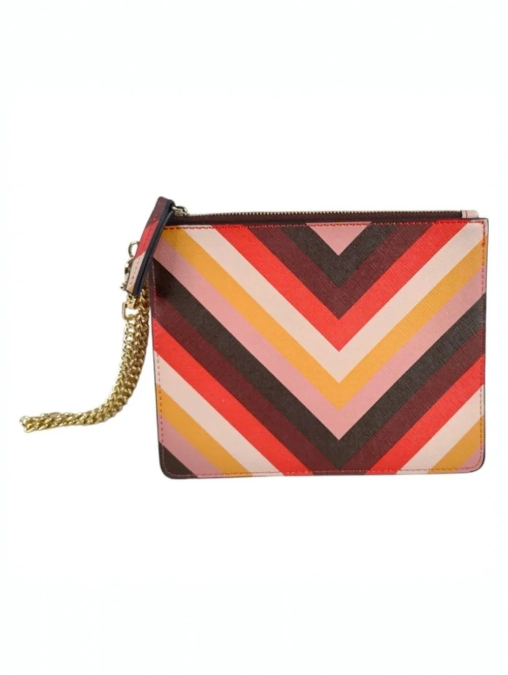 ALDO Women's Multicolor Chevron Clutch with Gold Chain